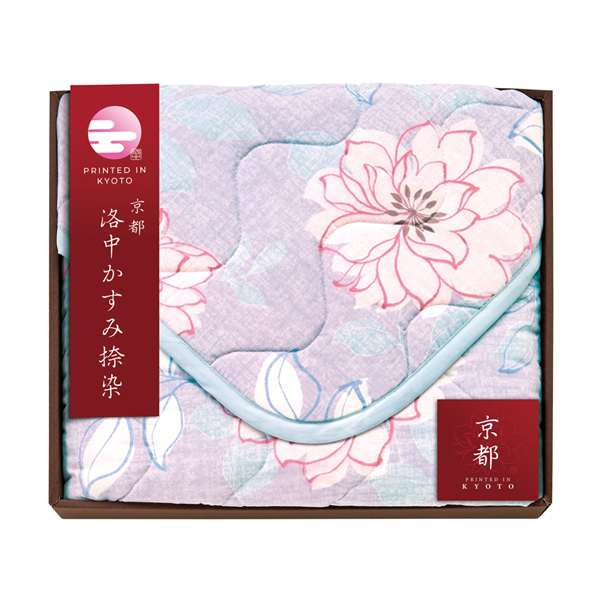 京都 洛中かすみ捺染 敷パッド1枚/パープル