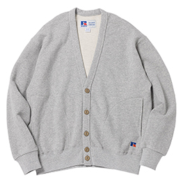 ハイコットンスウェットカーディガン(ヘザーグレー)
