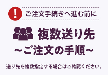 ご注文手続きへ進む前に 複数送り先 ご注文の手順 送り先を複数指定する場合はご確認ください。